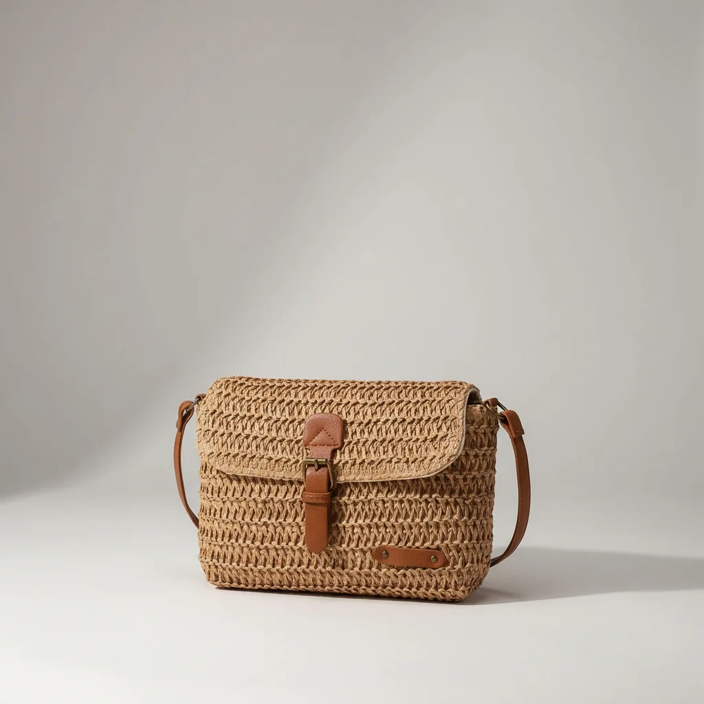 Sac tressé bandoulière femme polyester - Vue 4 - sac tressé