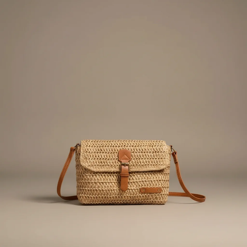 Sac tressé bandoulière femme polyester - Vue 6 - sac tressé