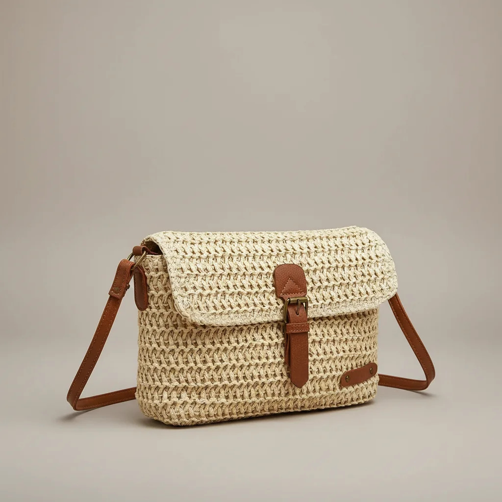 Sac tressé bandoulière femme polyester - Vue 7 - sac tressé