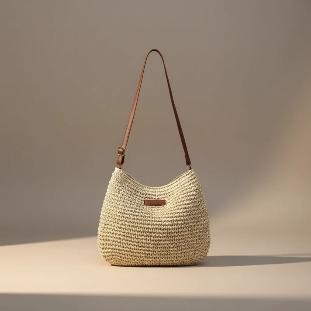 Sac tressé bandoulière papier souple - Vue 12 - sac tressé