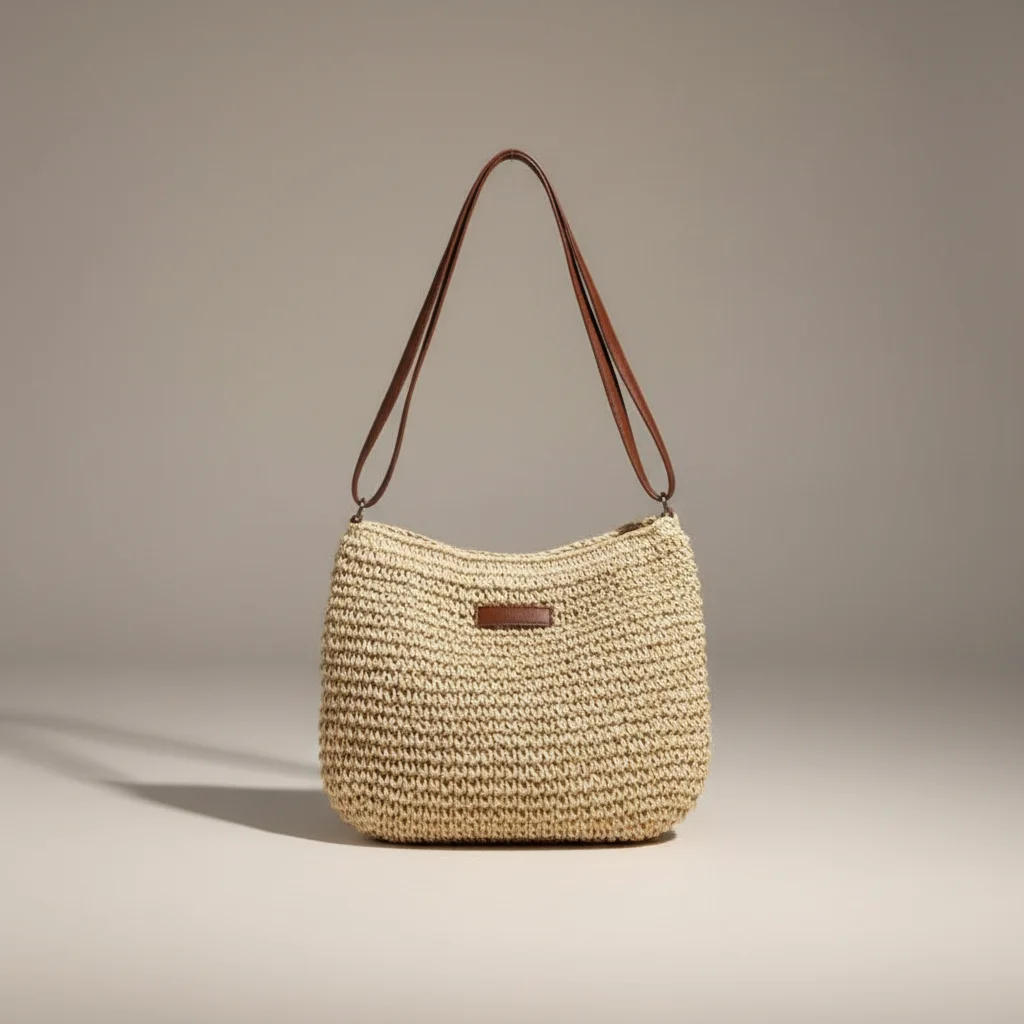 Sac tressé bandoulière papier souple - Vue 18 - sac tressé