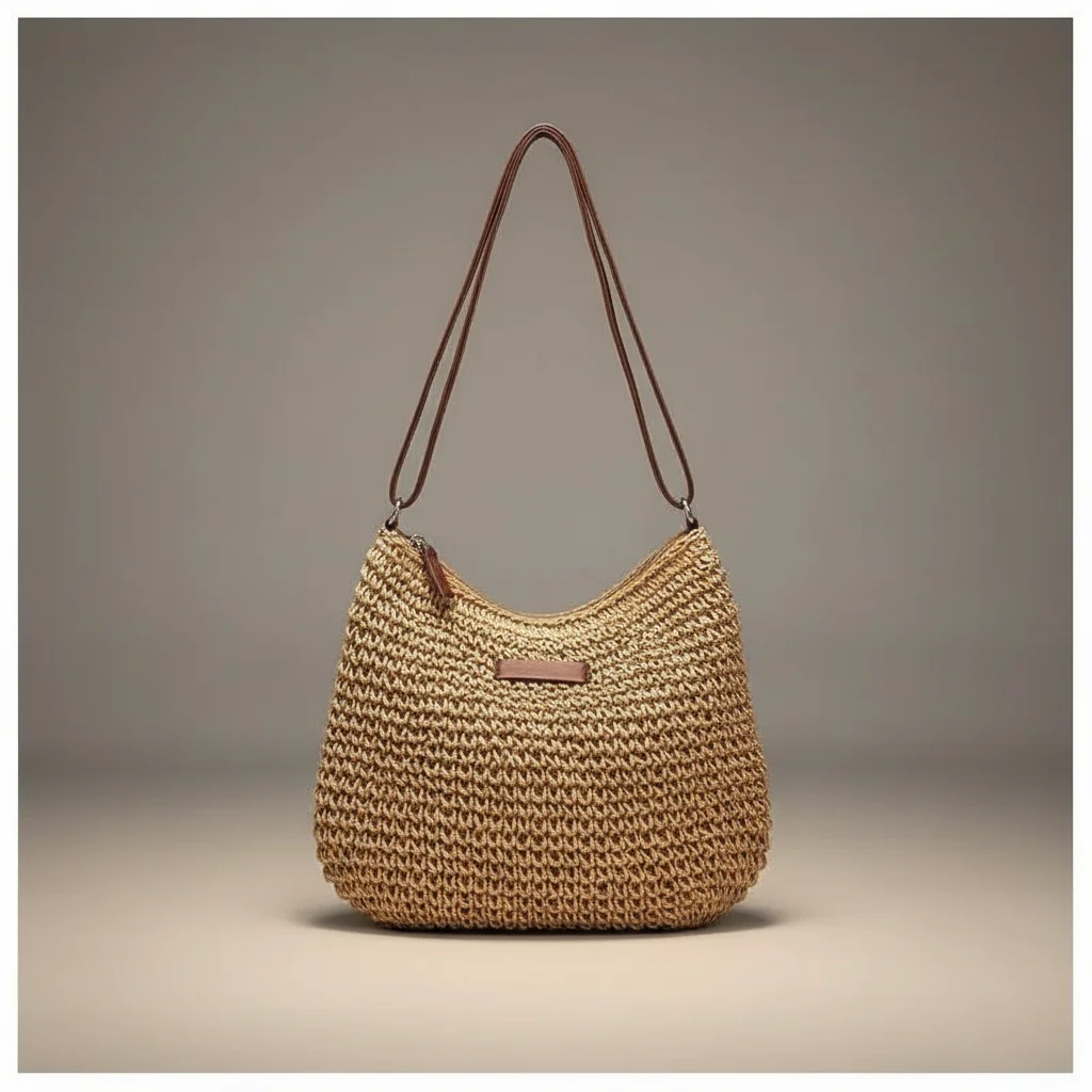 Sac tressé bandoulière papier souple - Vue 2 - sac tressé