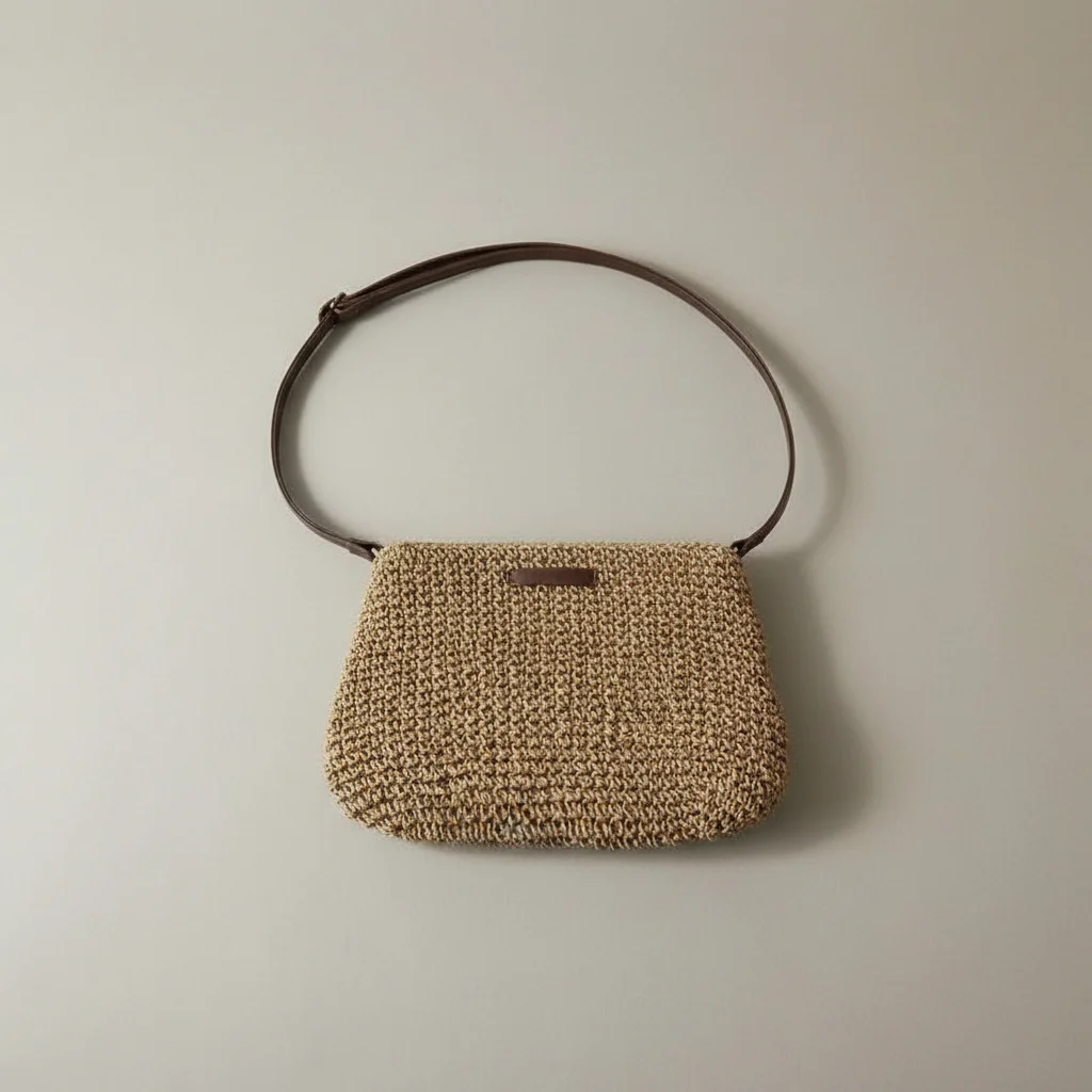 Sac tressé bandoulière papier souple - Vue 24 - sac tressé