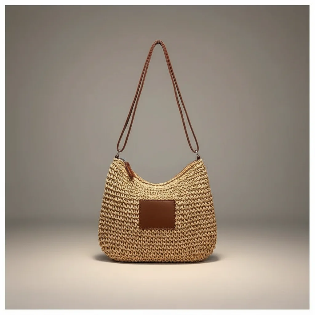 Sac tressé bandoulière papier souple - Vue 4 - sac tressé