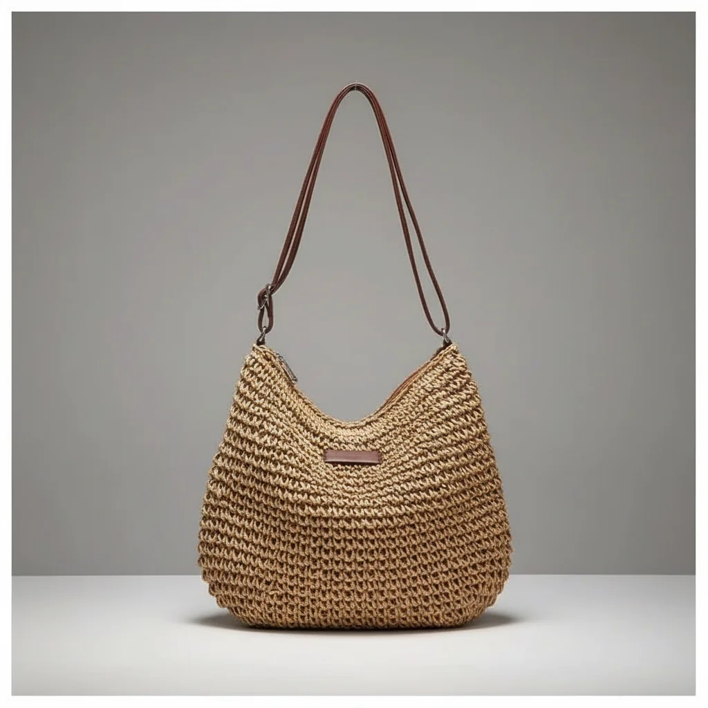 Sac tressé bandoulière papier souple - Vue 5 - sac tressé