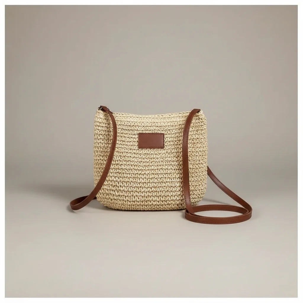 Sac tressé bandoulière papier souple - Vue 6 - sac tressé