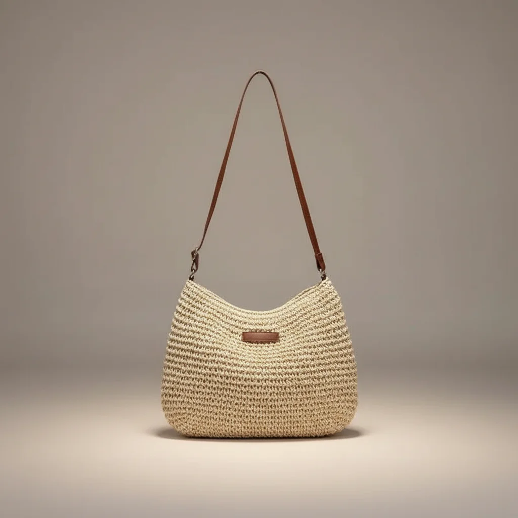 Sac tressé bandoulière papier souple - Vue 7 - sac tressé