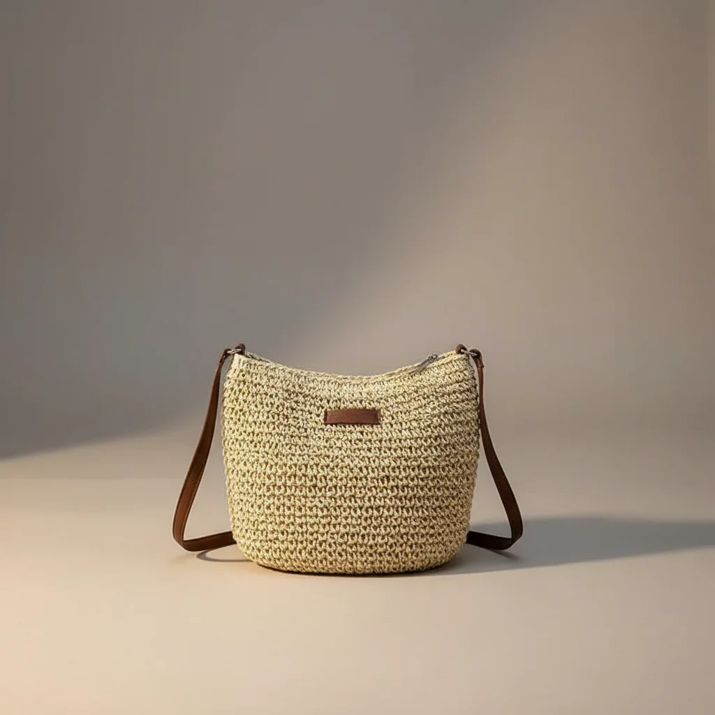 Sac tressé bandoulière papier souple - Vue 8 - sac tressé