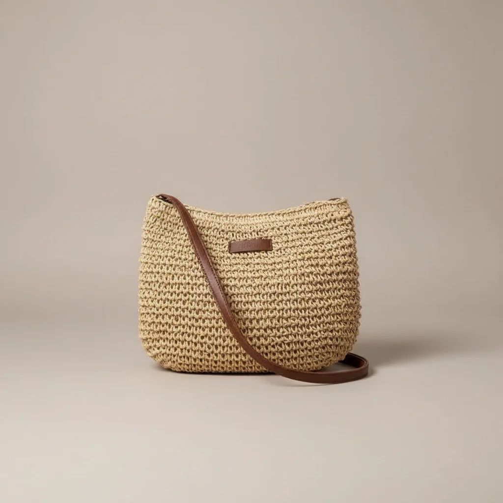 Sac tressé bandoulière papier souple - Vue 9 - sac tressé