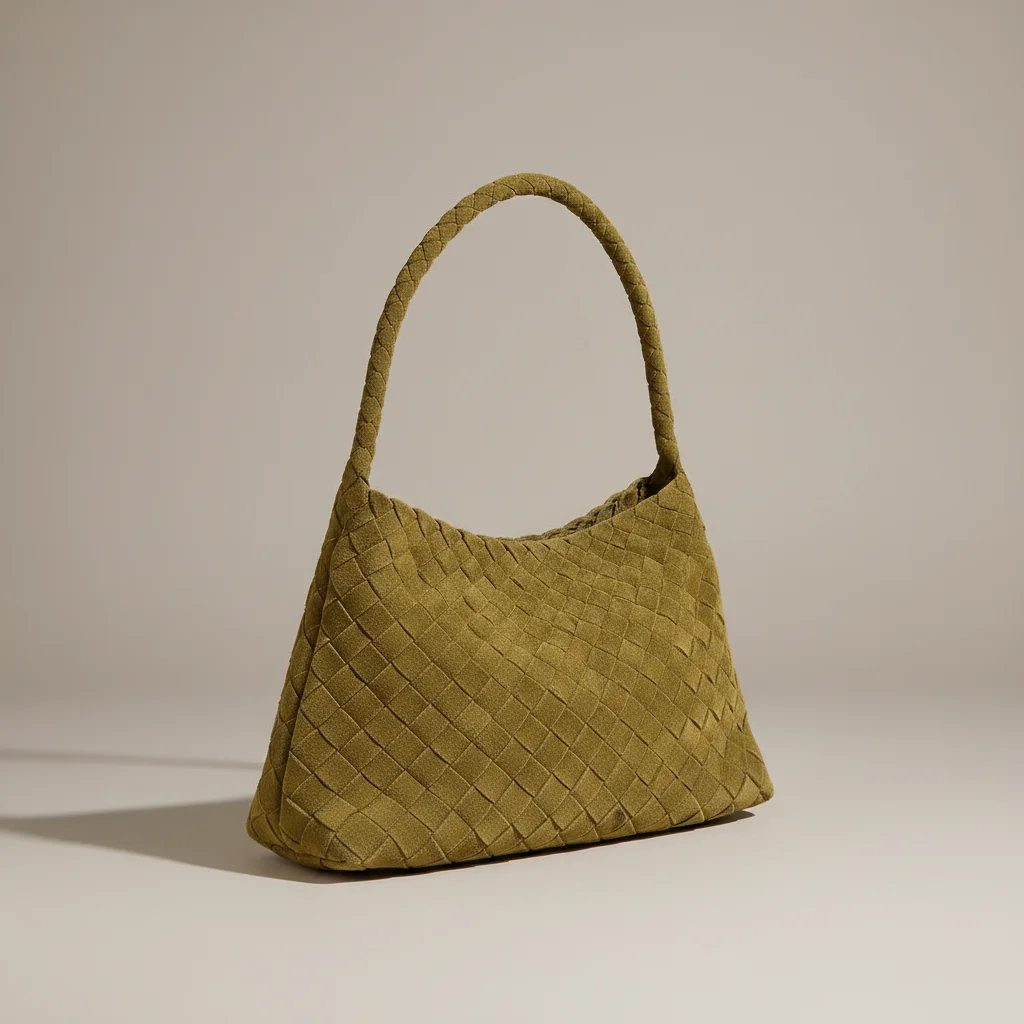 Sac tressé cuir souple porté épaule - Vue 12 - sac tressé
