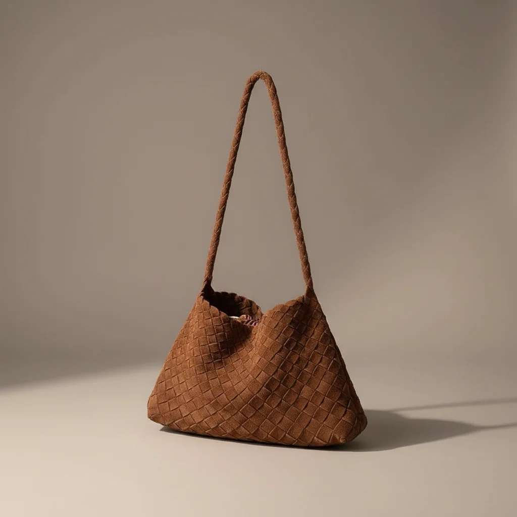 Sac tressé cuir souple porté épaule - Vue 20 - sac tressé