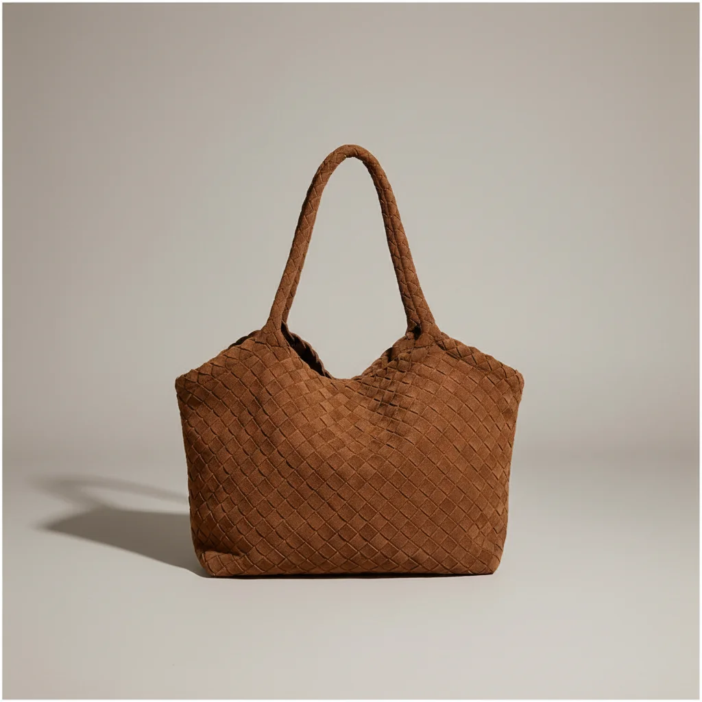 Sac tressé cuir souple porté épaule - Vue 24 - sac tressé