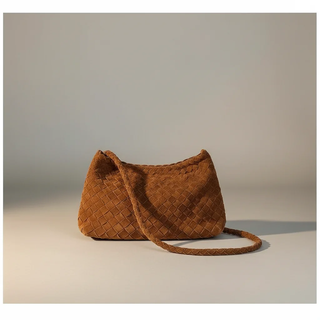 Sac tressé cuir souple porté épaule - Vue 25 - sac tressé