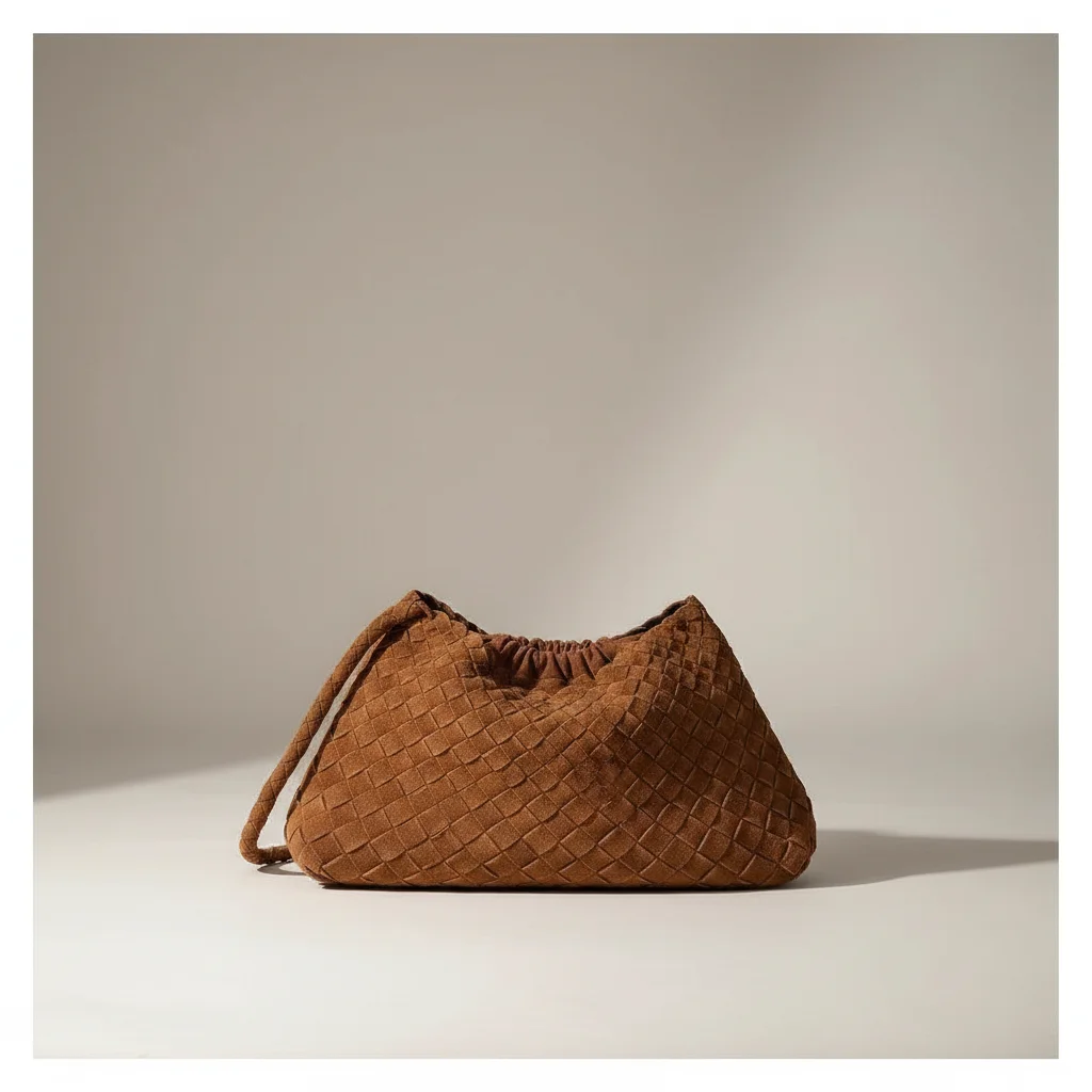 Sac tressé cuir souple porté épaule - Vue 26 - sac tressé