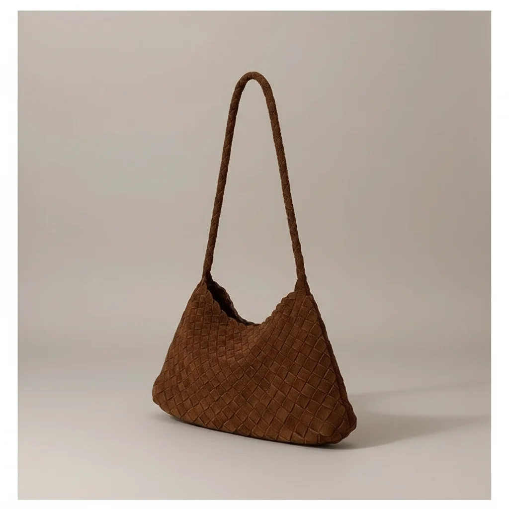 Sac tressé cuir souple porté épaule - Vue 30 - sac tressé