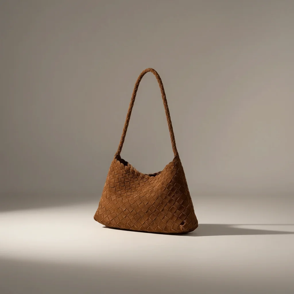 Sac tressé cuir souple porté épaule - Vue 4 - sac tressé
