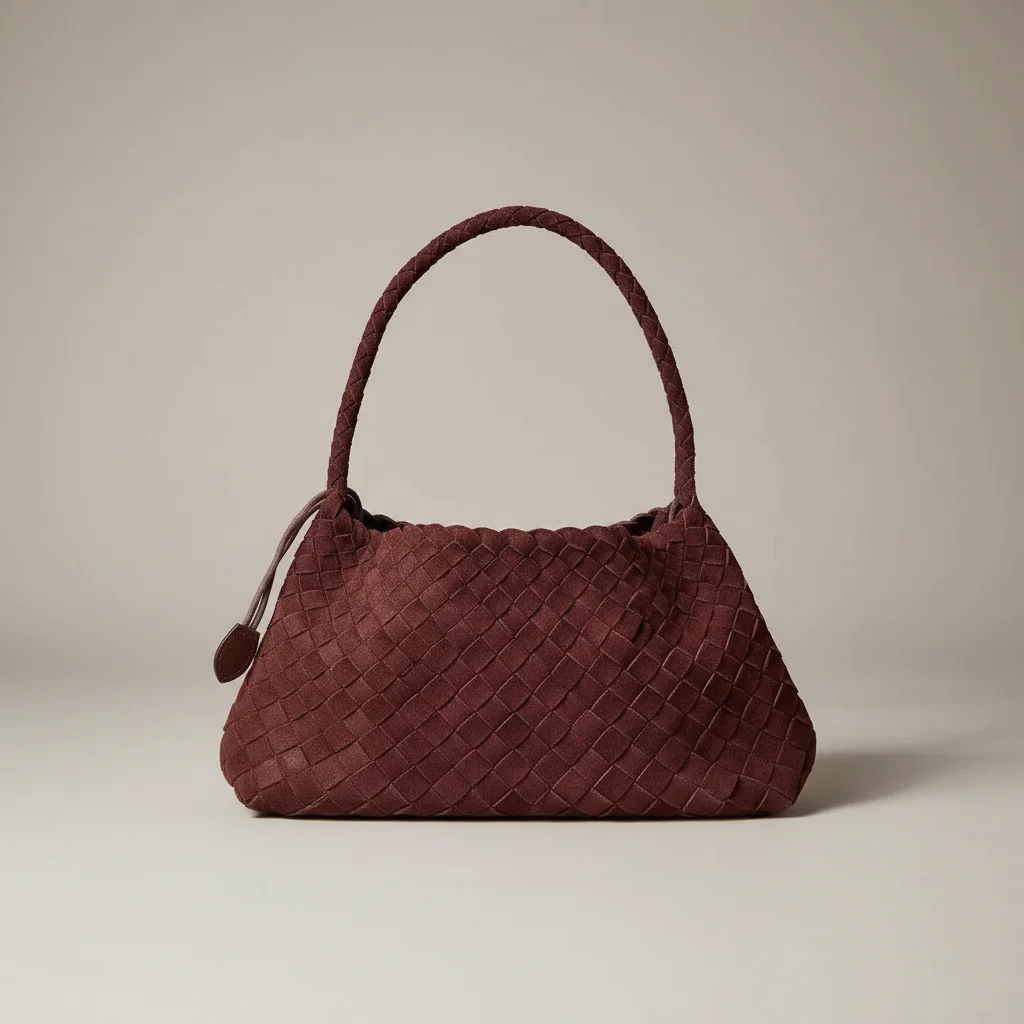 Sac tressé cuir souple porté épaule - Vue 6 - sac tressé