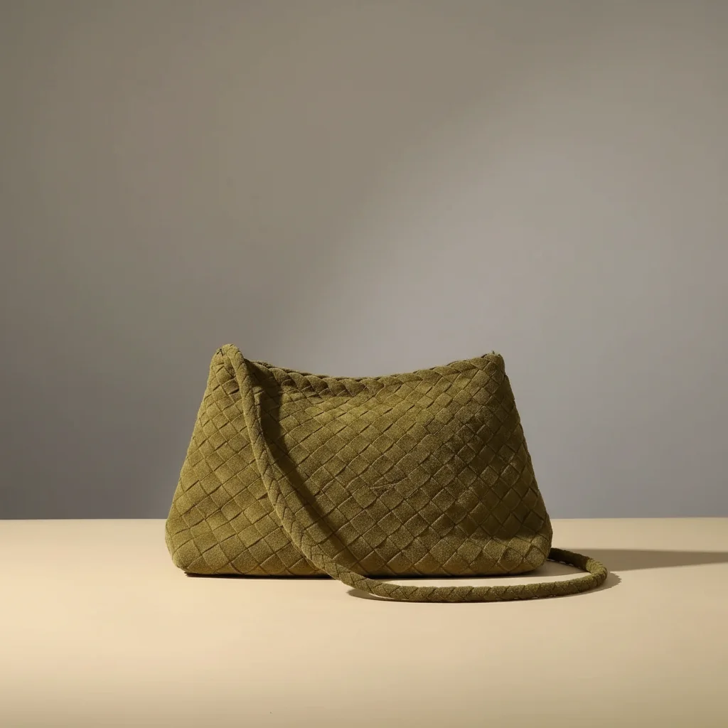 Sac tressé cuir souple porté épaule - Vue 7 - sac tressé
