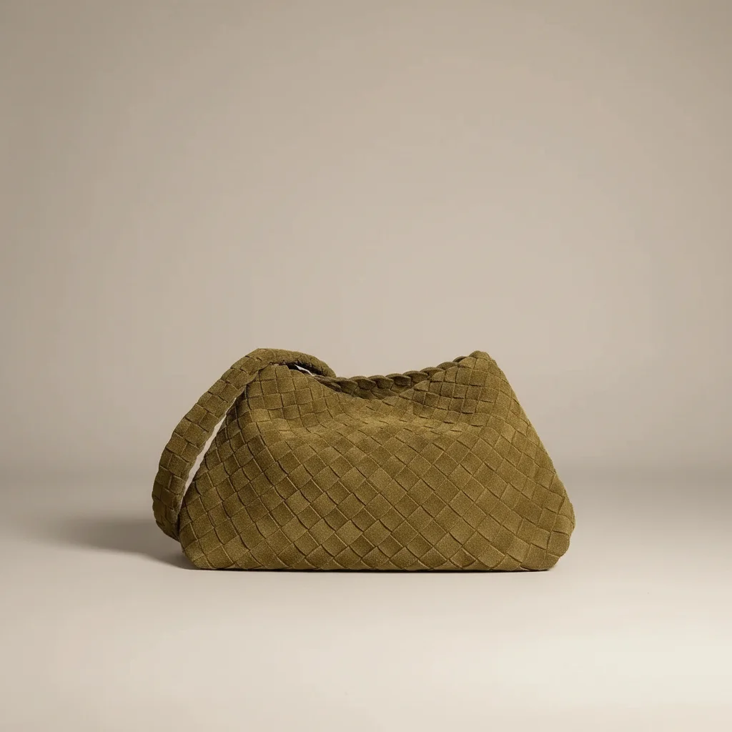 Sac tressé cuir souple porté épaule - Vue 8 - sac tressé