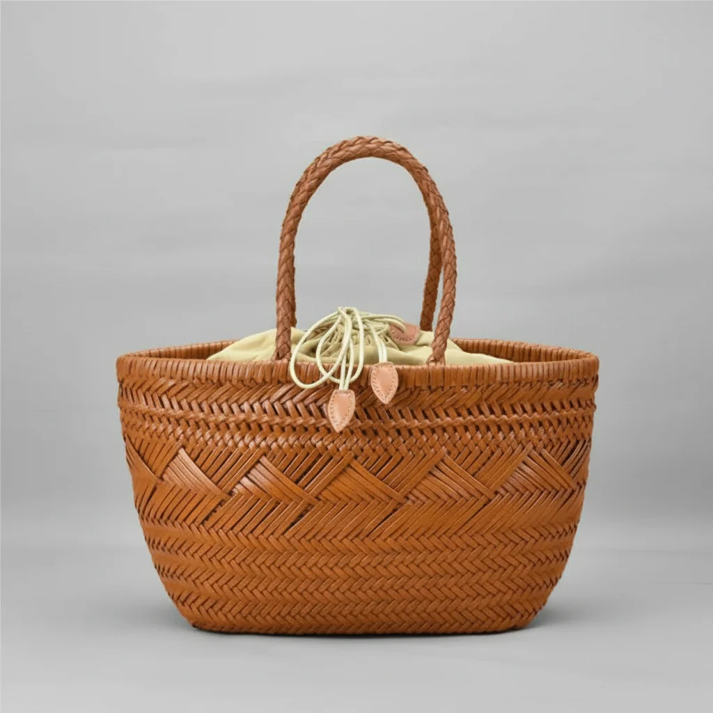 Sac tressé cuir vintage femme - Vue 1 - sac tressé