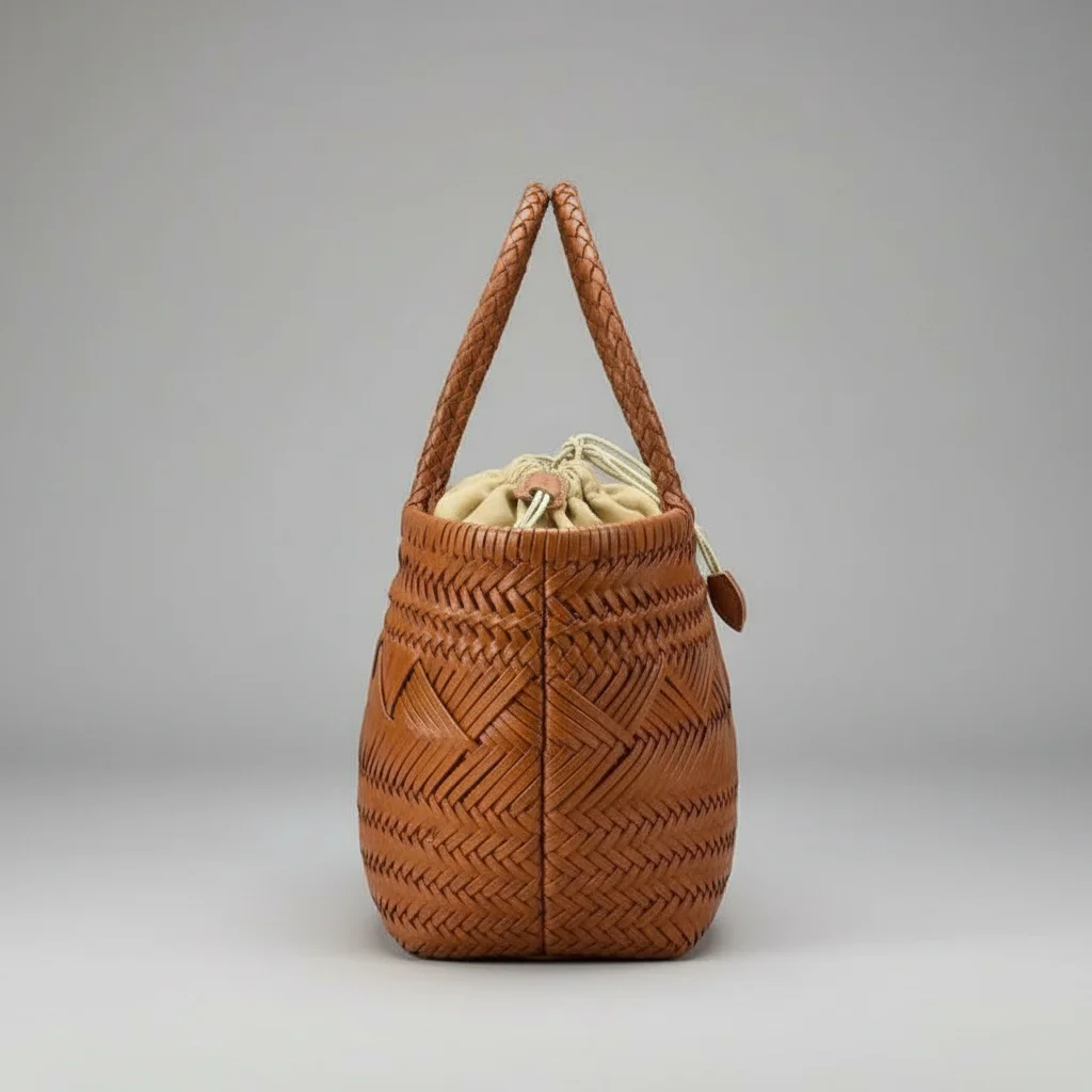 Sac tressé cuir vintage femme - Vue 2 - sac tressé
