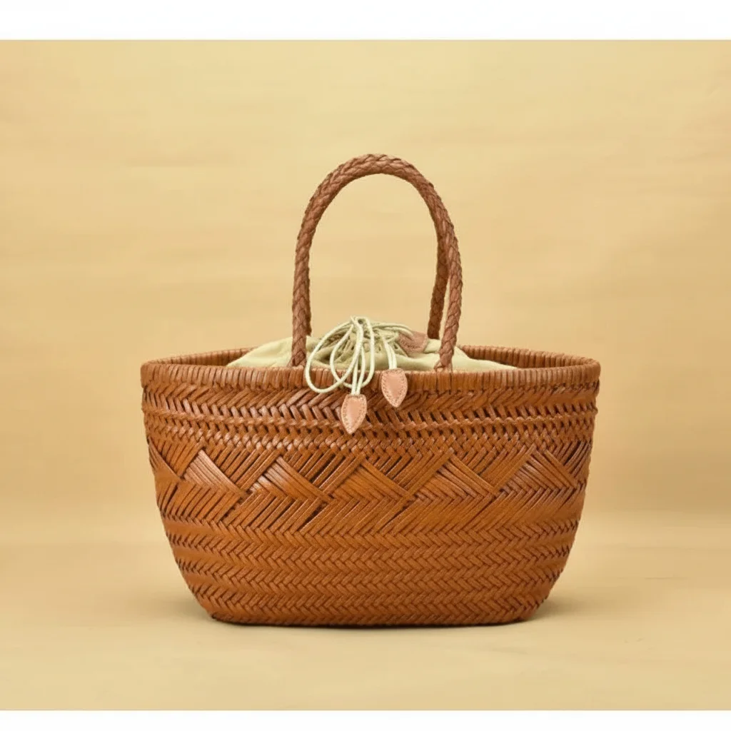 Sac tressé cuir vintage femme - Vue 3 - sac tressé