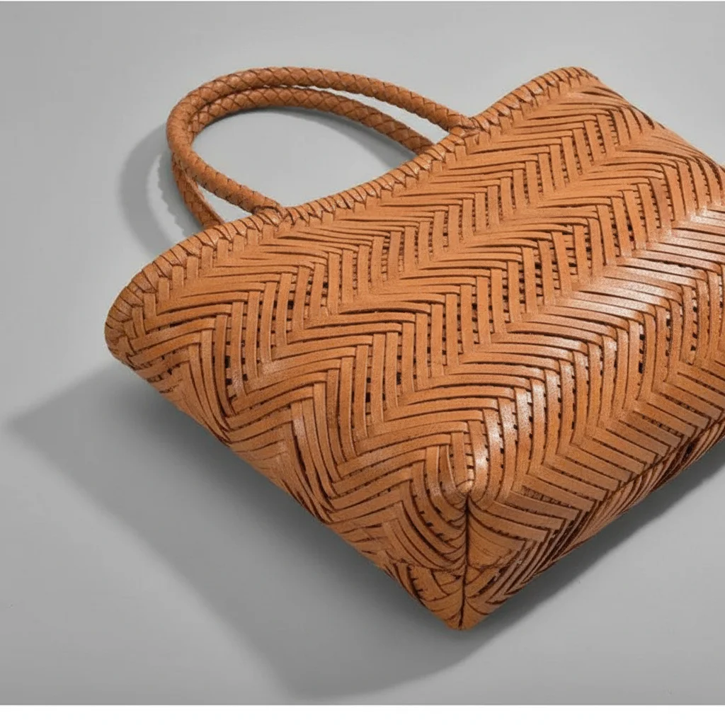 Sac tressé cuir vintage femme - Vue 6 - sac tressé