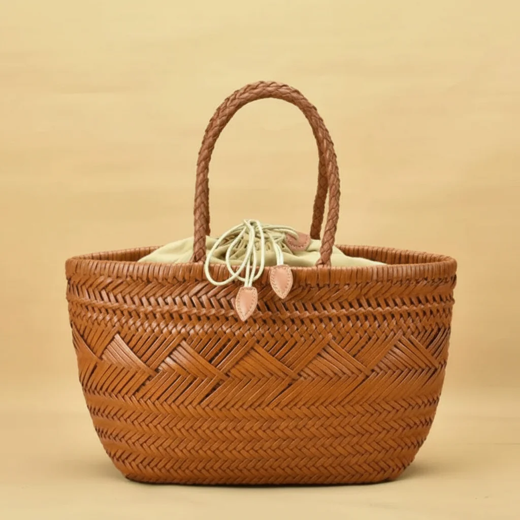 Sac tressé cuir vintage femme - Vue 7 - sac tressé