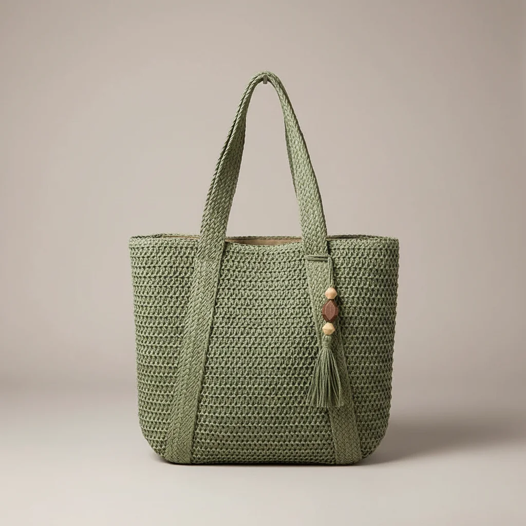 Sac tressé femme nylon grande capacité - Vue 1 - sac tressé