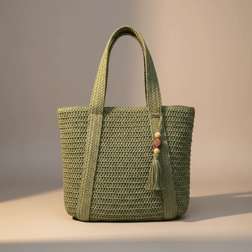 Sac tressé femme nylon grande capacité - Vue 5 - sac tressé