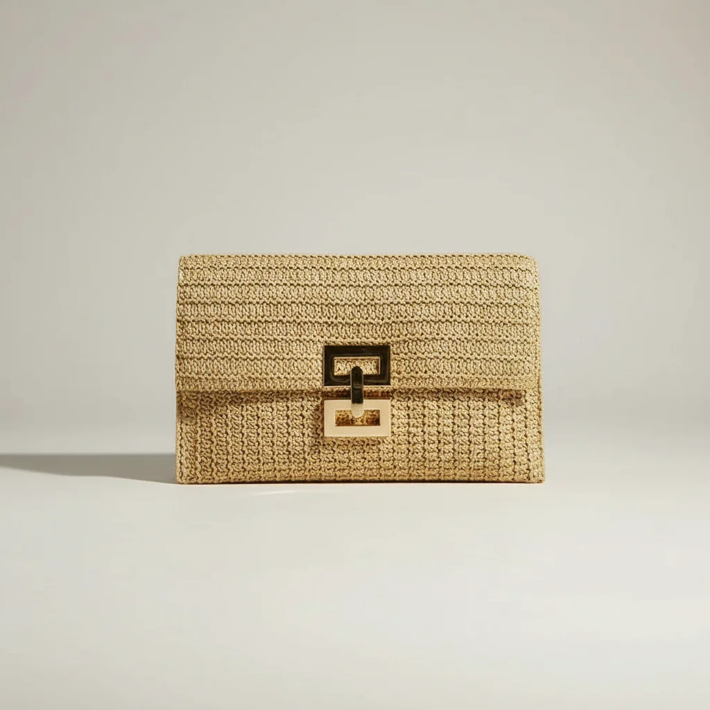 Sac tressé femme pochette soirée élégante - Vue 1 - sac tressé
