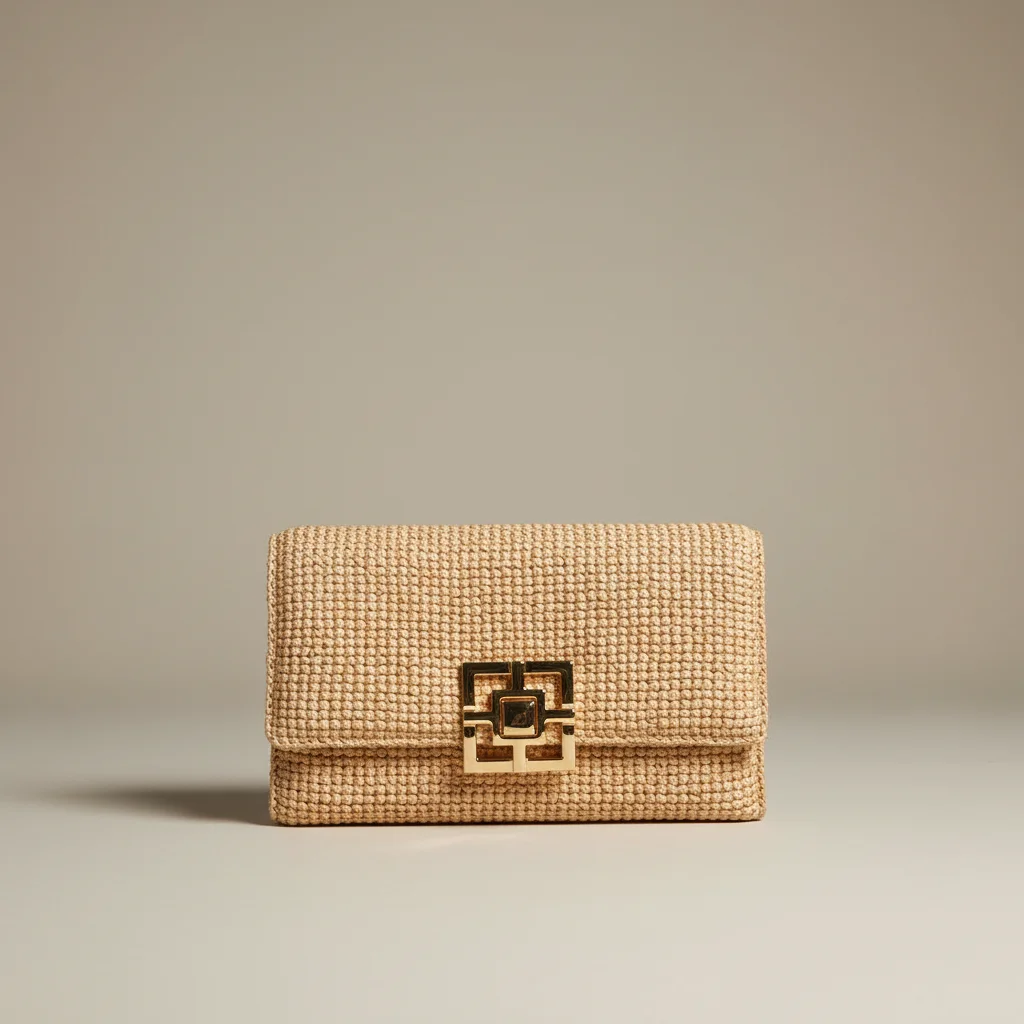Sac tressé femme pochette soirée élégante - Vue 2 - sac tressé