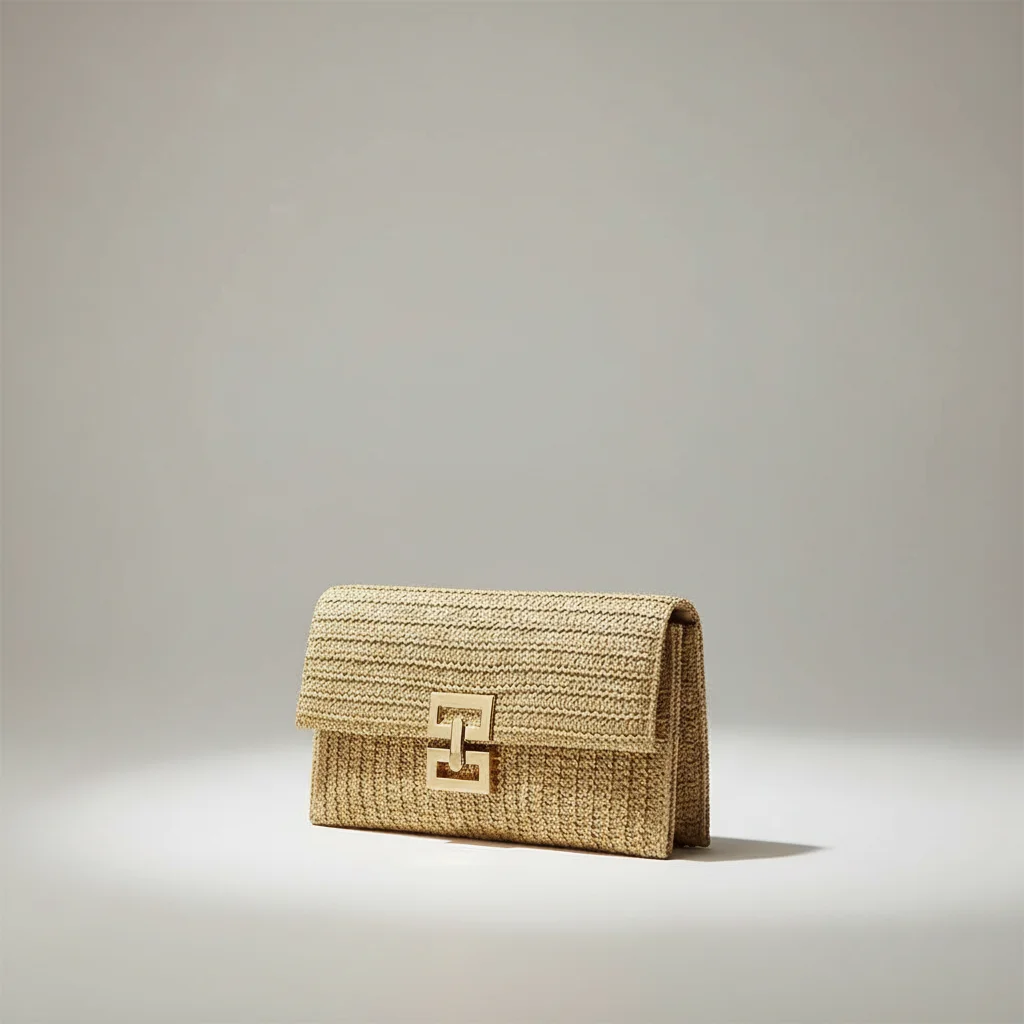 Sac tressé femme pochette soirée élégante - Vue 5 - sac tressé