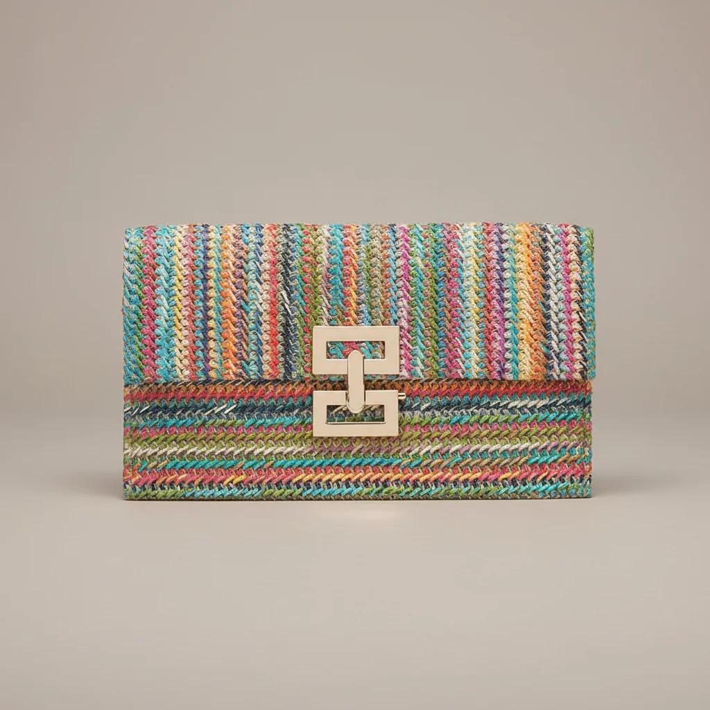 Sac tressé femme pochette soirée élégante - Vue 7 - sac tressé