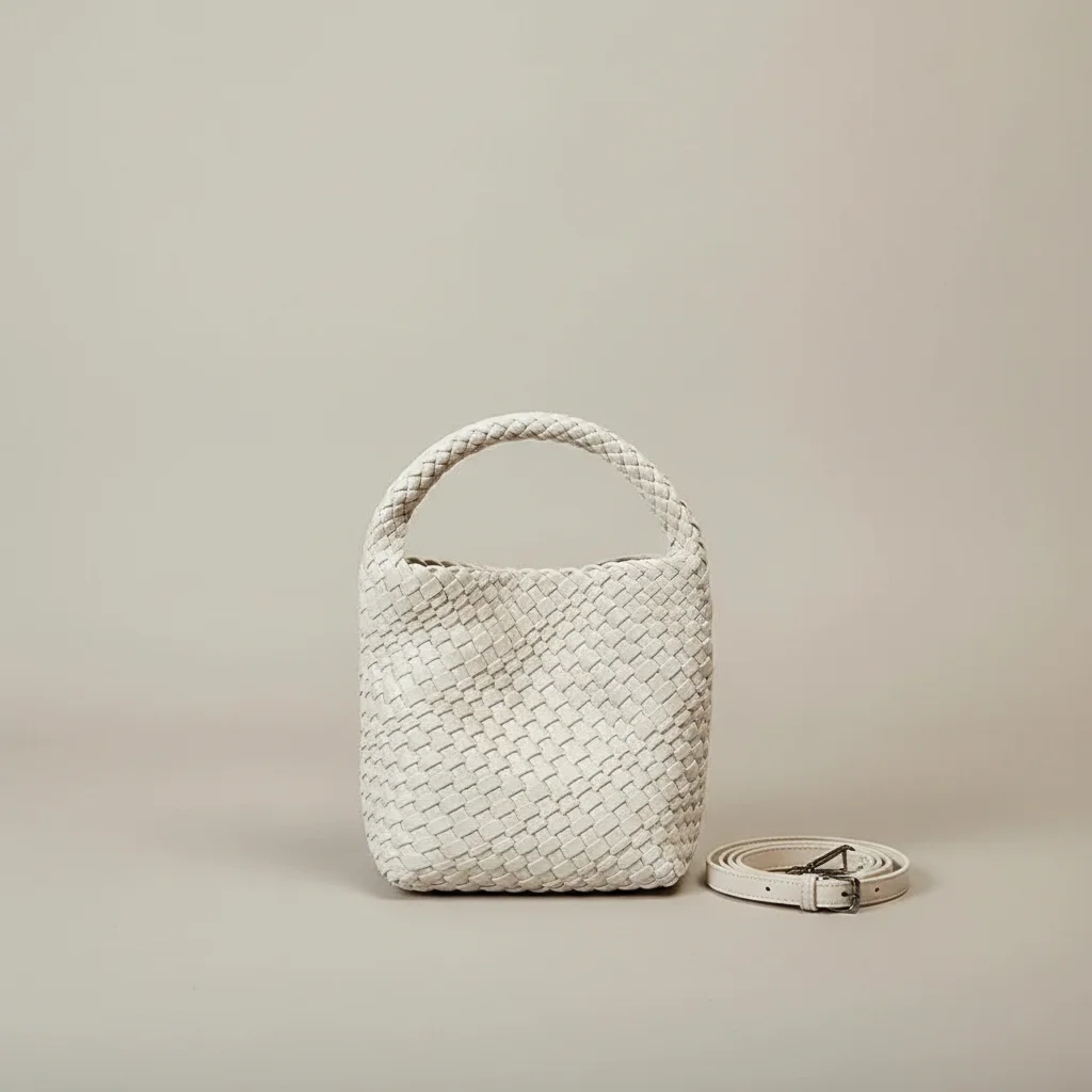 Sac tressé femme seau cuir pu - Vue 10 - sac tressé