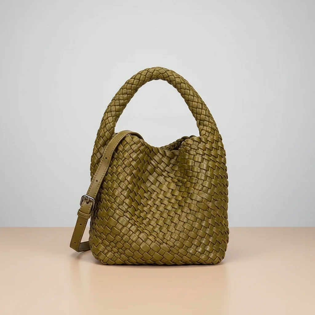 Sac tressé femme seau cuir pu - Vue 17 - sac tressé