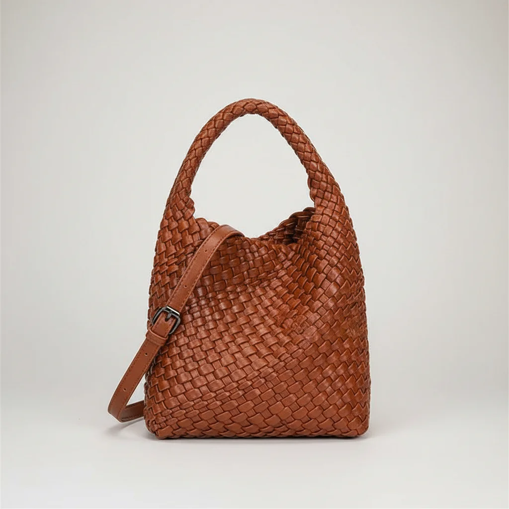 Sac tressé femme seau cuir pu - Vue 18 - sac tressé