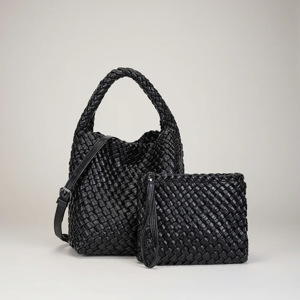 Sac tressé femme seau cuir pu - Vue 19 - sac tressé