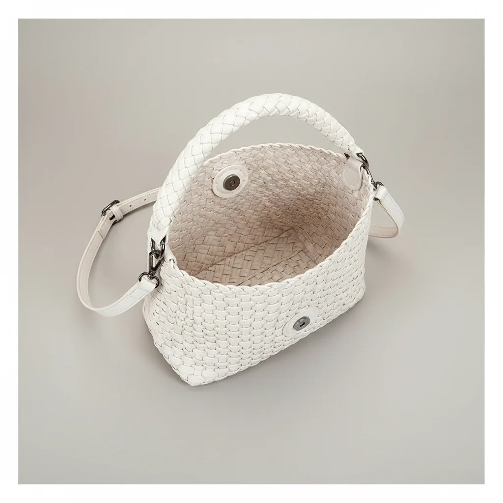 Sac tressé femme seau cuir pu - Vue 3 - sac tressé