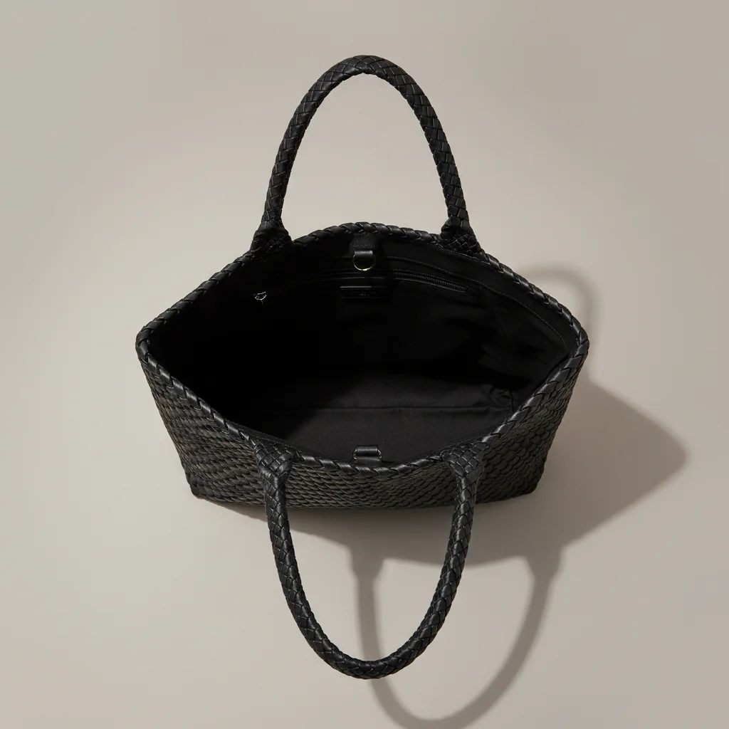 Sac tressé femme simili cuir souple - Vue 3 - sac tressé