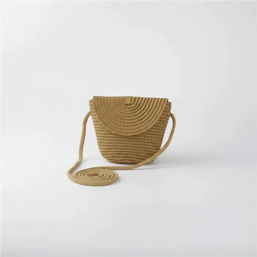 Sac tressé paille demi-lune bandoulière - Vue 22 - sac tressé