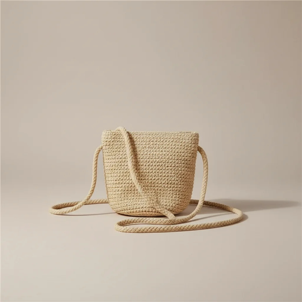 Sac tressé paille demi-lune bandoulière - Vue 24 - sac tressé