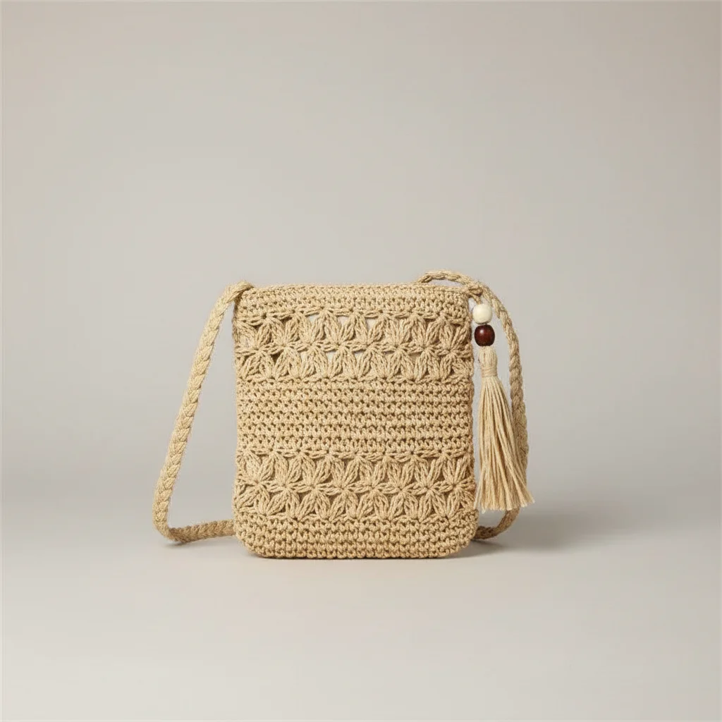 Sac tressé paille demi-lune bandoulière - Vue 30 - sac tressé