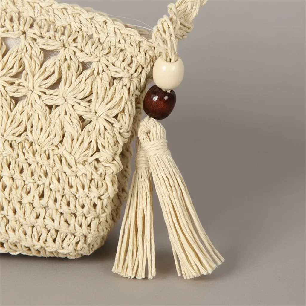 Sac tressé paille demi-lune bandoulière - Vue 31 - sac tressé