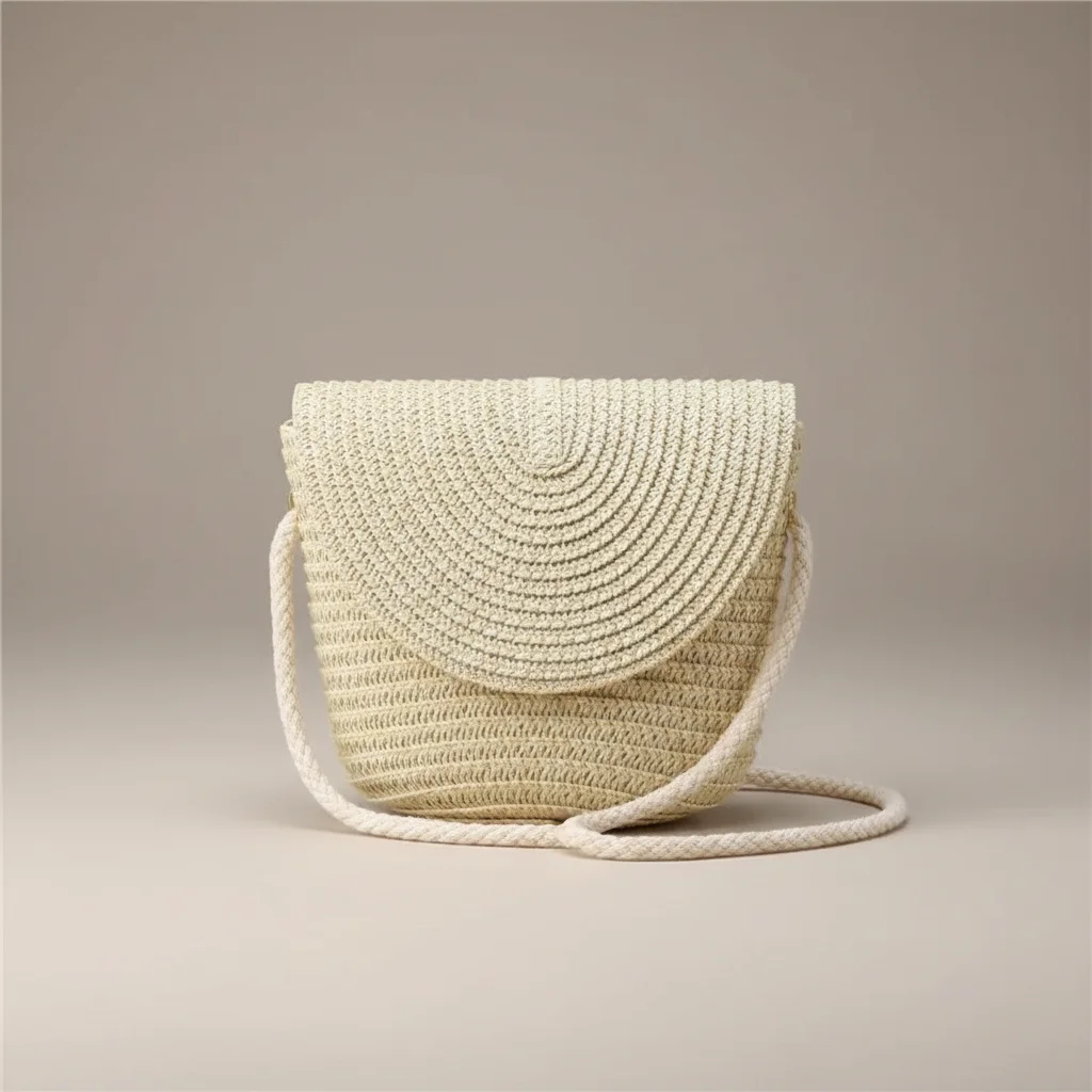 Sac tressé paille demi-lune bandoulière - Vue 35 - sac tressé