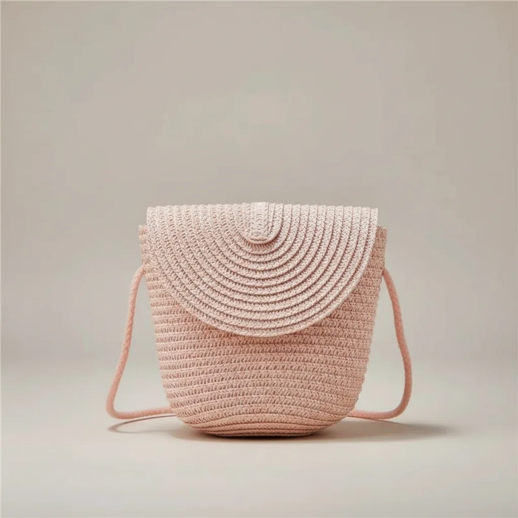 Sac tressé paille demi-lune bandoulière - Vue 40 - sac tressé