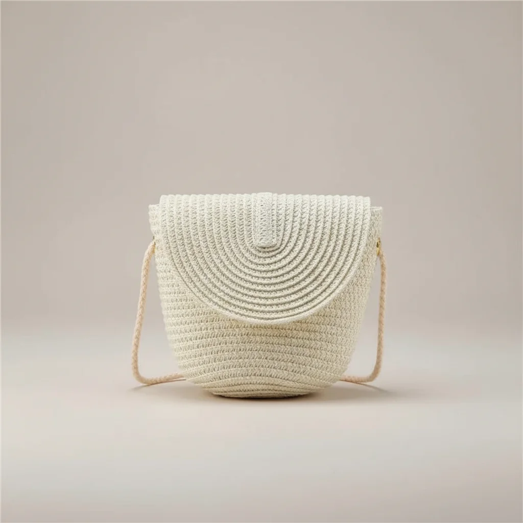 Sac tressé paille demi-lune bandoulière - Vue 42 - sac tressé