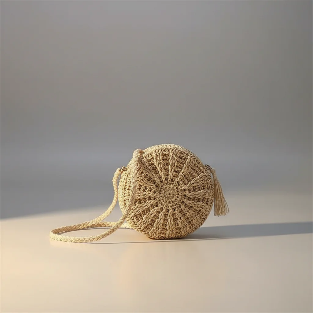 Sac tressé paille demi-lune bandoulière - Vue 6 - sac tressé