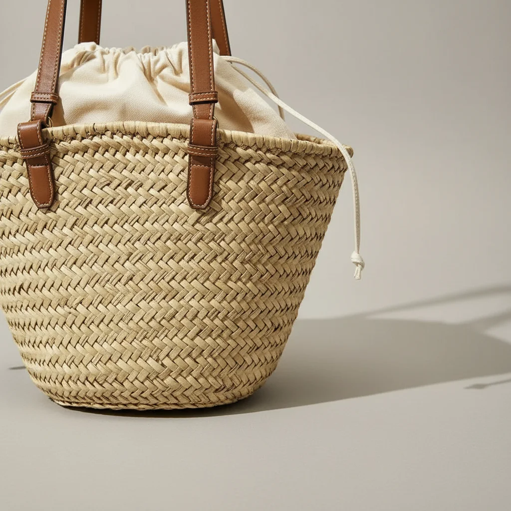 Sac tressé paille femme anses cuir - Vue 6 - sac tressé