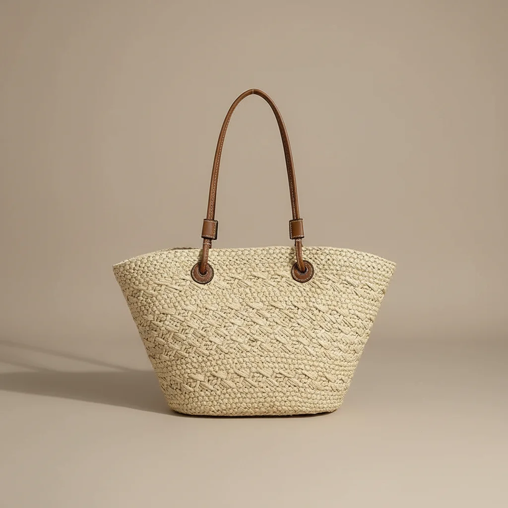 Sac tressé papier femme plage - Vue 12 - sac tressé